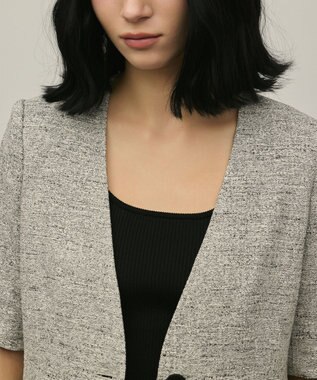 GRACE CONTINENTAL ペプラムツイードジャケット グレー