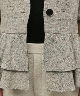GRACE CONTINENTAL ペプラムツイードジャケット グレー