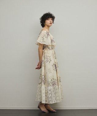 GRACE CONTINENTAL レースコンビクロスステッチワンピース