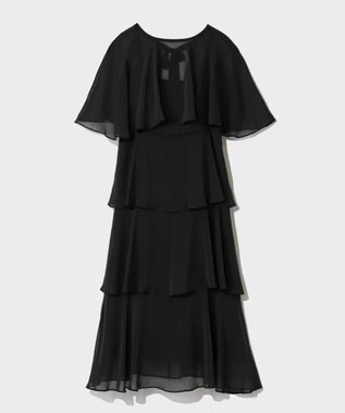 GRACE CONTINENTAL シフォンケープドレス ブラウン