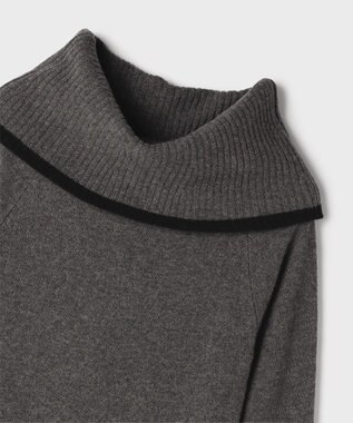 GRACE CONTINENTAL バイカラーオフショルニットワンピース グレー