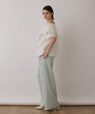 GRACE CONTINENTAL ストレッチワイドパンツ グリーン