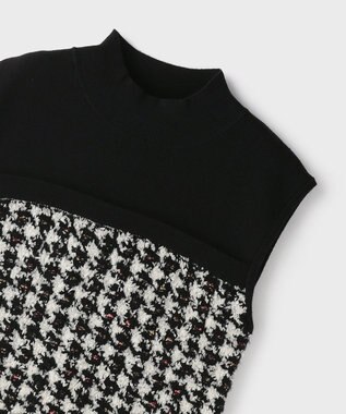 GRACE CONTINENTAL ツイードベアニットトップ ブラック