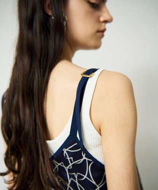 GRACE CONTINENTAL ラインハートキャミワンピース ネイビー