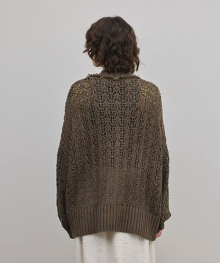 GRACE CONTINENTAL zipミドルニットカーディガン ブラウン