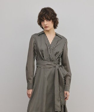 GRACE CONTINENTAL カシュクールバルーンワンピース チャコール