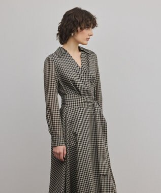 GRACE CONTINENTAL カシュクールバルーンワンピース チャコール