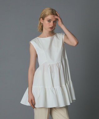 GRACE CONTINENTAL フレア切替カットトップ ホワイト