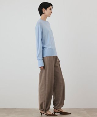 GRACE CONTINENTAL ウールシルククルーニットトップス サックス