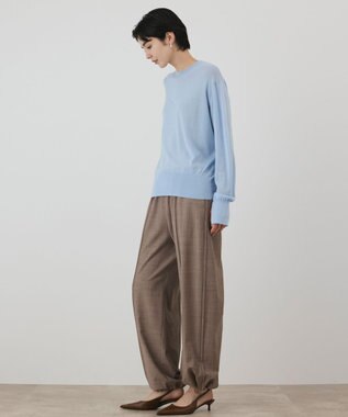 GRACE CONTINENTAL ウールシルククルーニットトップス サックス