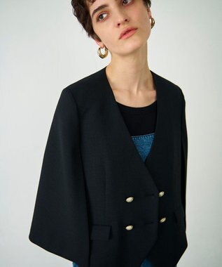 GRACE CONTINENTAL ケープスリーブジャケット ブラック