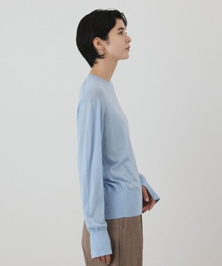 GRACE CONTINENTAL ウールシルククルーニットトップス サックス