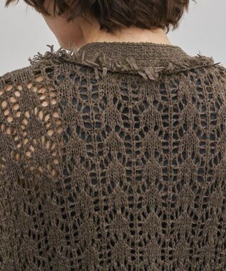 GRACE CONTINENTAL zipミドルニットカーディガン ブラウン