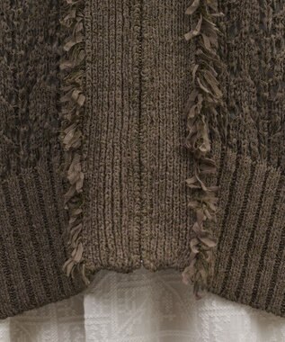 GRACE CONTINENTAL zipミドルニットカーディガン ブラウン