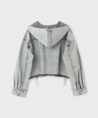 GRACE CONTINENTAL フードジップデニムジャケット グレー