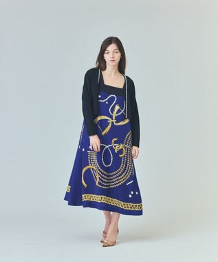 GRACE CONTINENTAL パールショートカーディガン ブラック