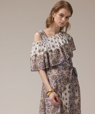 GRACE CONTINENTAL マルチWAYシフォンワンピース ブラウン