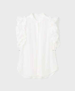 GRACE CONTINENTAL マルチフリルノースリーブブラウス ホワイト