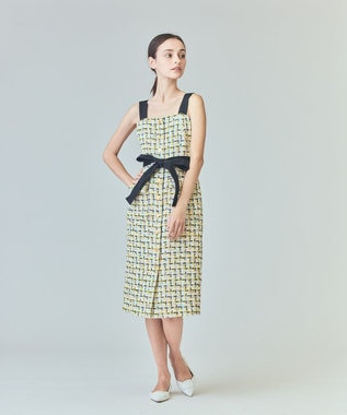 GRACE CONTINENTAL チュールヤーンツイードワンピース イエロー