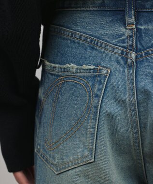 GRACE CONTINENTAL ワイドストレートデニムパンツ インディゴ