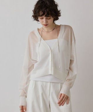 GRACE CONTINENTAL シアージョーゼットカーディガン ホワイト