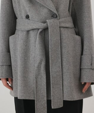 GRACE CONTINENTAL カシミヤ混リバーコート グレー