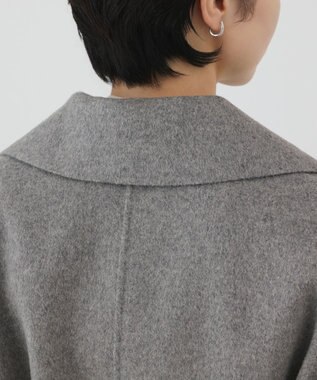 GRACE CONTINENTAL カシミヤ混リバーコート グレー
