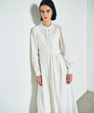 GRACE CONTINENTAL 刺繍シャツワンピース ホワイト