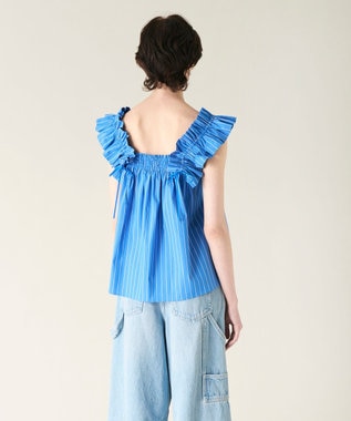 GRACE CONTINENTAL ショルダーフリルトップ ブルー