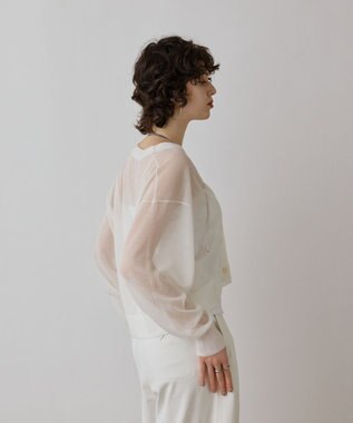 GRACE CONTINENTAL シアージョーゼットカーディガン ホワイト