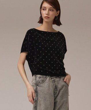 ダイヤグラム　グレースコンチネンタル　ドット プリーツ コンビ トップ M ロゴカットトップ / GRACE CONTINENTAL | GRACE CONTINENTAL