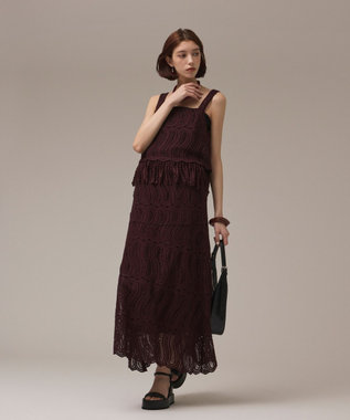 GRACE CONTINENTAL クロシェレースキャミ ブラウン