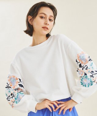 GRACE CONTINENTAL 裏毛トップス 刺繍スリーブ裏毛トップ / GRACE CONTINENTAL | GRACE