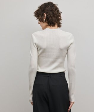 GRACE CONTINENTAL スクエアリブニットトップ ホワイト