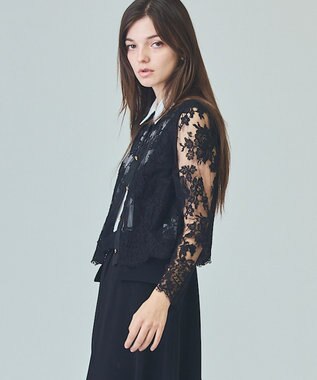 GRACE CONTINENTAL リバーレースジャケット ブラック