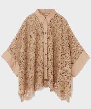 GRACE CONTINENTAL レースポンチョシャツ ベージュ