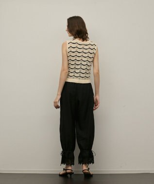 GRACE CONTINENTAL ドロストクロップドパンツ ブラック