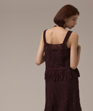 GRACE CONTINENTAL クロシェレースキャミ ブラウン