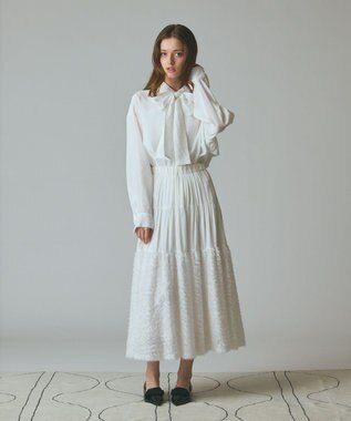 GRACE CONTINENTAL フェザージャガードコンビスカート キナリ