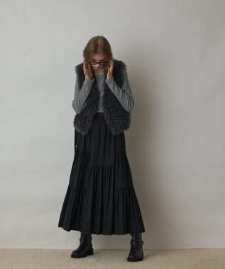 GRACE CONTINENTAL ティアードロングスカート ブラック