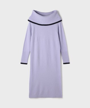 GRACE CONTINENTAL バイカラーオフショルニットワンピース ラベンダー