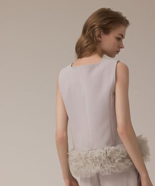 GRACE CONTINENTAL チュールヘムカットトップ グレー
