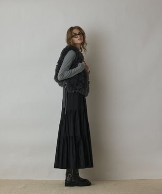 GRACE CONTINENTAL ティアードロングスカート ブラック