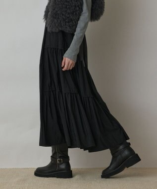 GRACE CONTINENTAL ティアードロングスカート ブラック