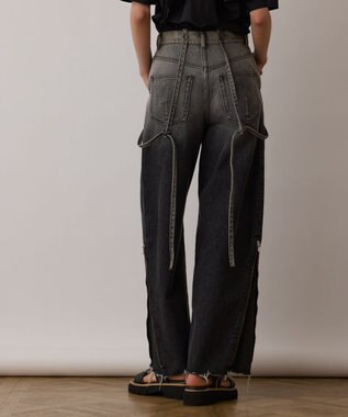 GRACE CONTINENTAL サス付zipデニムパンツ ブラック