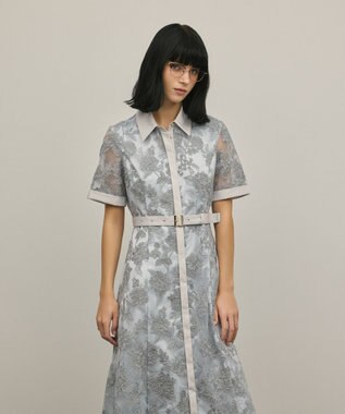 GRACE CONTINENTAL フラワーコード刺繍ワンピース