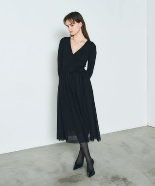 GRACE CONTINENTAL チュールコンビニットワンピース ブラック