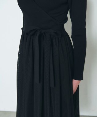 GRACE CONTINENTAL チュールコンビニットワンピース ブラック