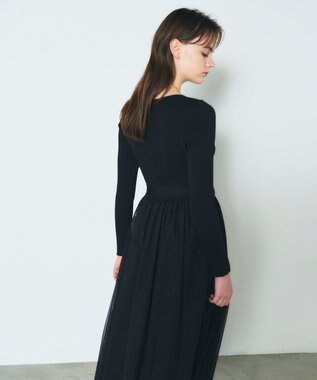 GRACE CONTINENTAL チュールコンビニットワンピース ブラック