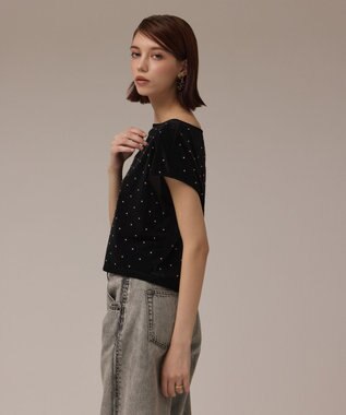 GRACE CONTINENTAL ベロアルーズカットトップ ブラック